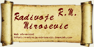 Radivoje Mirošević vizit kartica